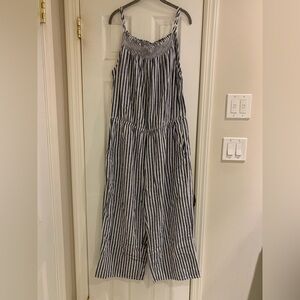 Striped Blue and White Jumpsuit